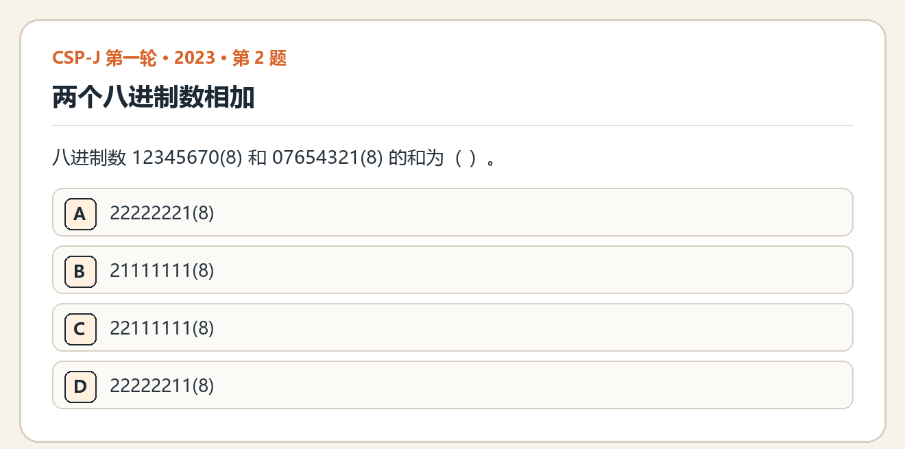 CSP-J 2023 第一轮 第 2 题 原题